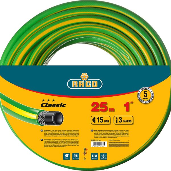Шланг полив. RACO CLASSIC 1" (25м, зеленый)